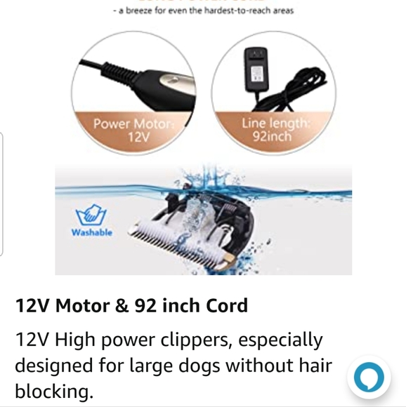 Dog & cat Clippers Shaver 12V High Power Dog Grooming Clippers for Thick Coats - Picture 9 of 11